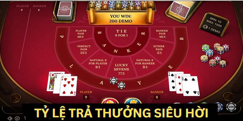 Tỷ lệ trả thưởng siêu hời là điểm hấp dẫn của Baccarat VIN777